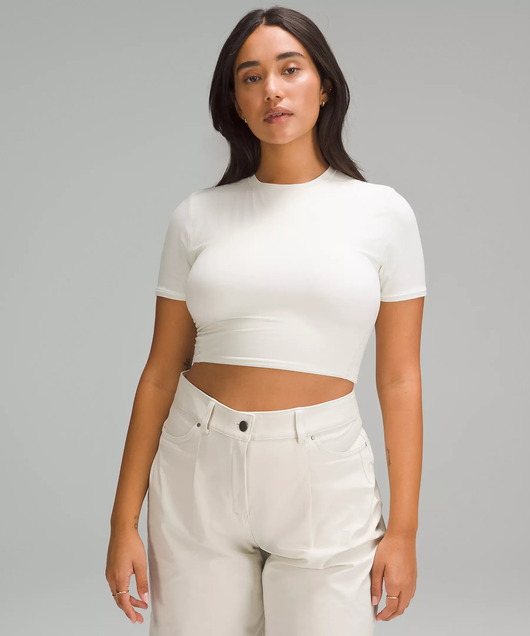 lululemon Wundermost Ultra-Soft Nulu Crewneck Cropped T-Shirt