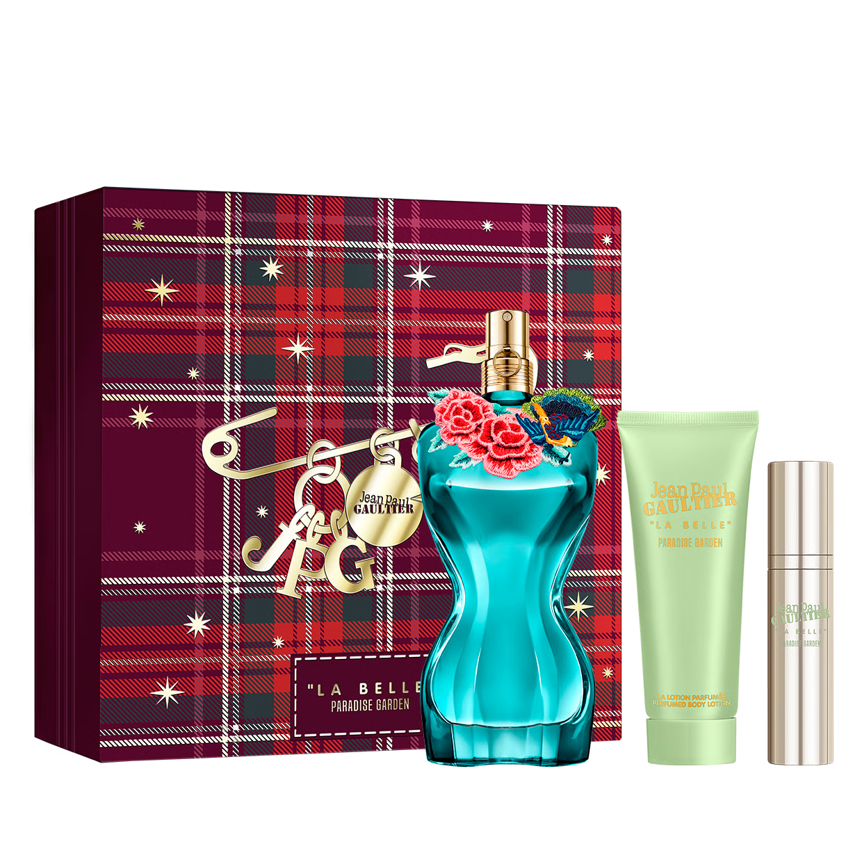 LA BELLE PARADISEGARDEN3.40Z,BODYLOTION2.5 0Z ANDSPRAY GIFT SET