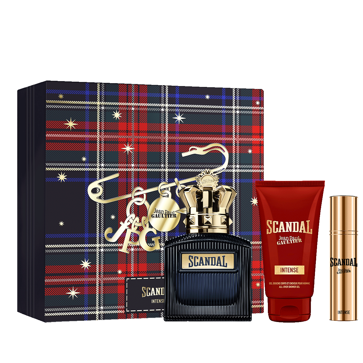 SCANDAL POURHOMMEINTENSE 3.40Z, SHOWER GEL 2.5OZ AND SPRAY GIFT SET